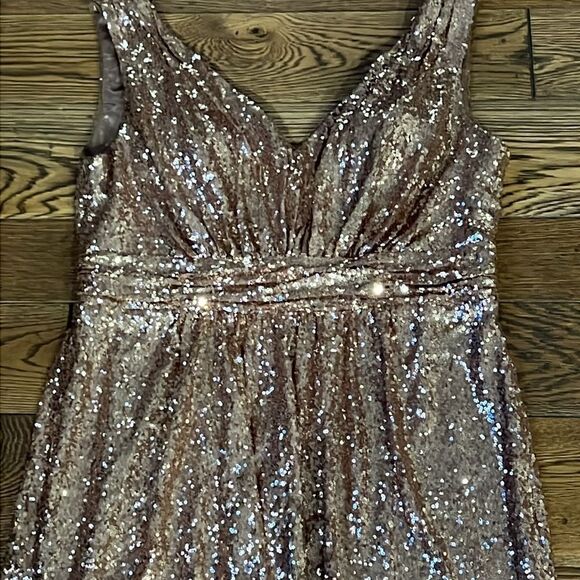 Revelry Bijou Rose Gold Sequins Dress Size 20 C30 - Picture 9 of 12